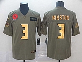 Nike Buccaneers 3 Jameis Winston 2019 Olive Gold Salute To Service Limited Jersey,baseball caps,new era cap wholesale,wholesale hats